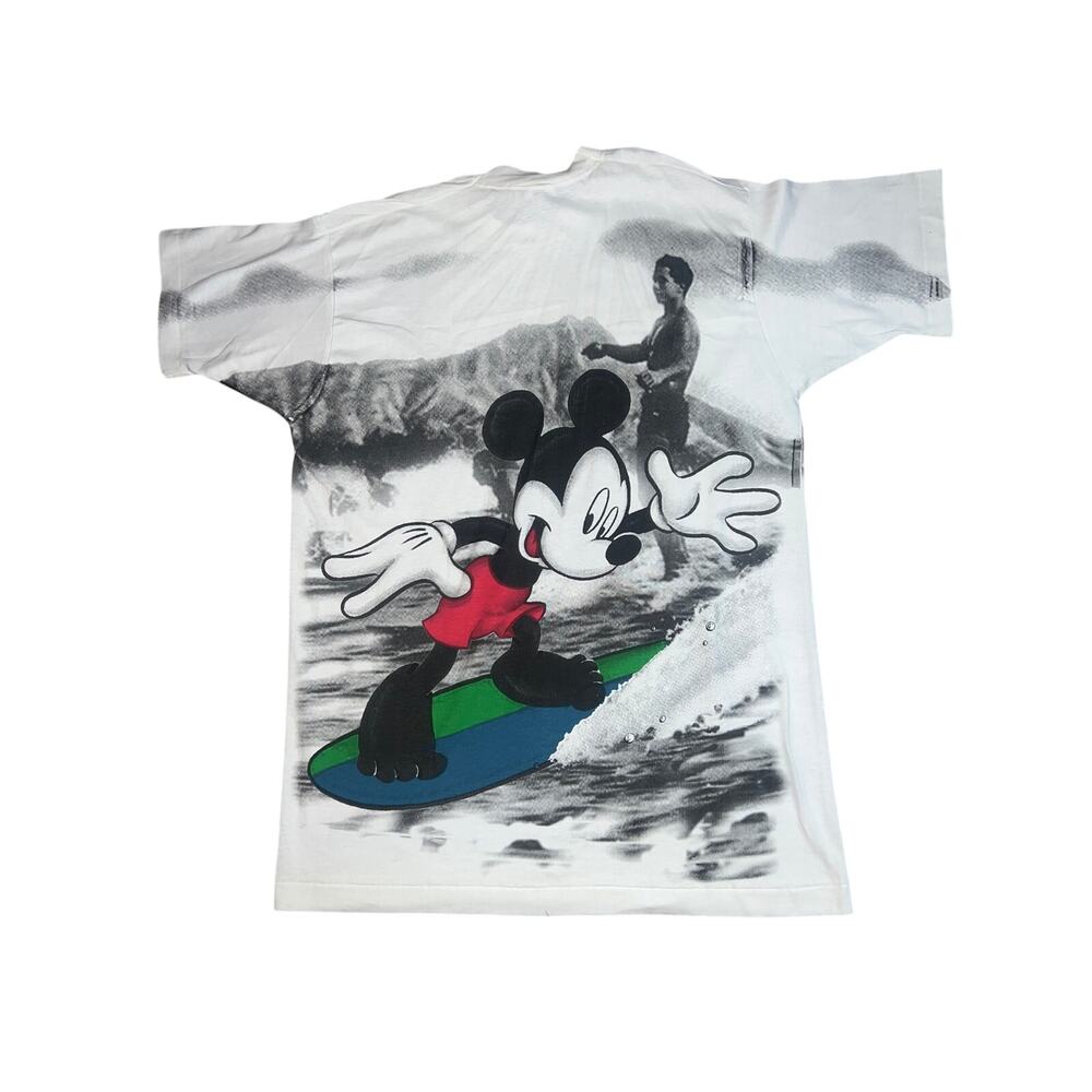 Vintage Mickey Mouse surfer Disney single stitch graphic double sided t-shirt XL